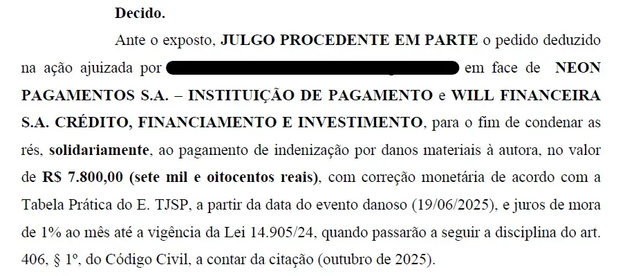 Decisão judicial golpe falso gerente